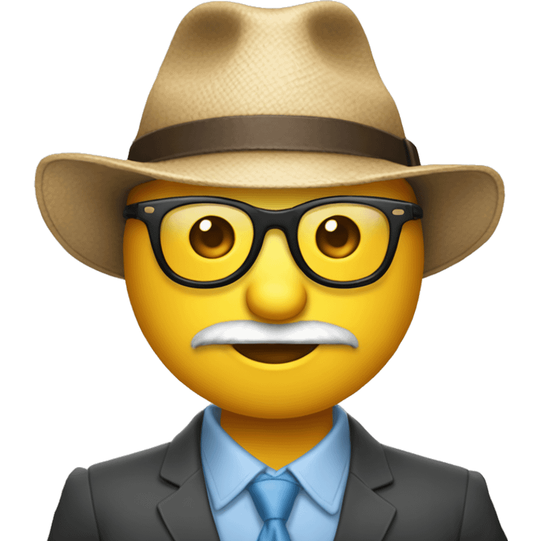 Un gars content avec un chapeau rigolo et des lunette qui tend le pouce vers le haut emoji