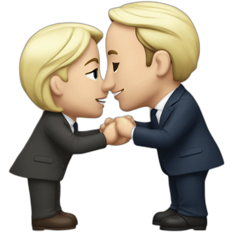 macron kiss lepen emoji