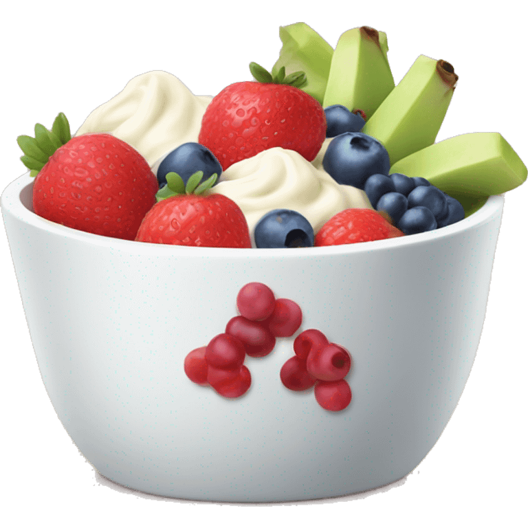 Youhgurt bowl with fruits emoji