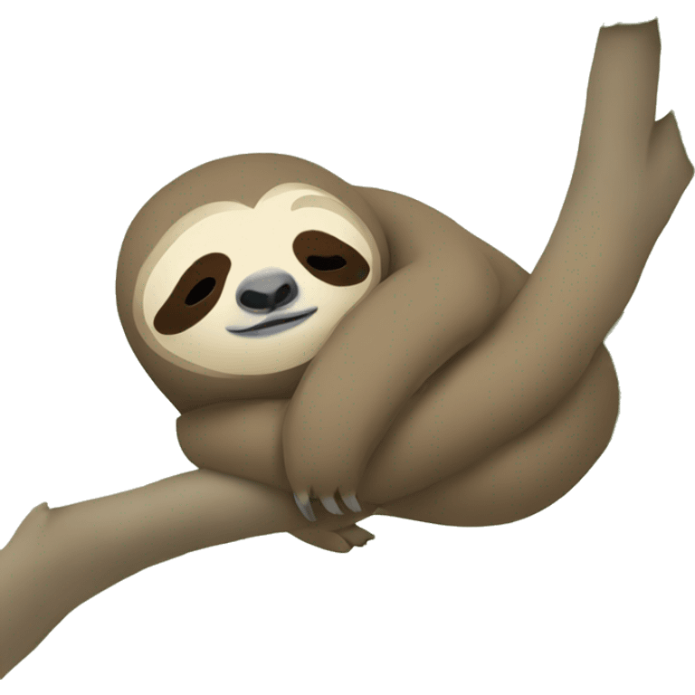 Sloth sleeping on tree branch with pillow emoji