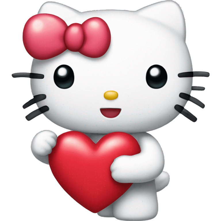 hello kitty with heart emoji