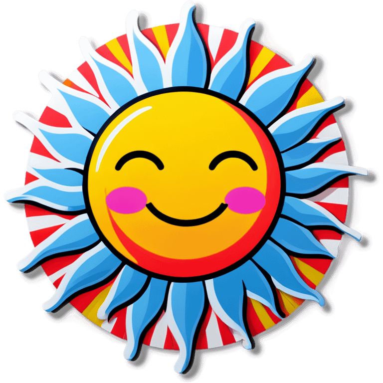 Pop art sun emoji