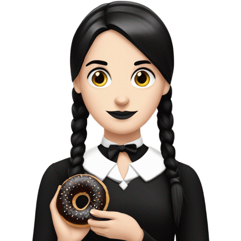 Wednesday with a black donut  emoji