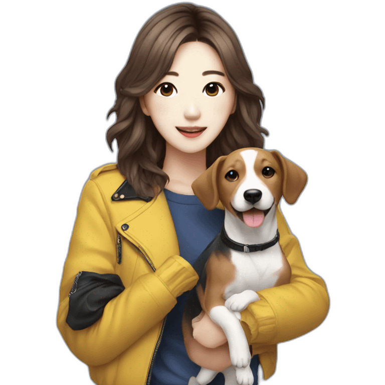 K-pop singer with dog emoji