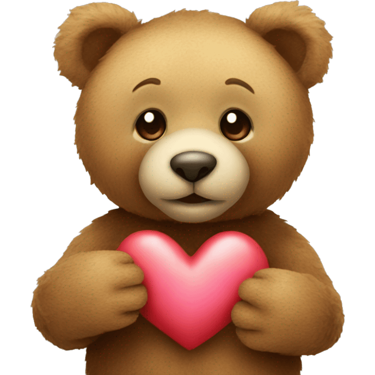 Teddy bear with love heart emoji