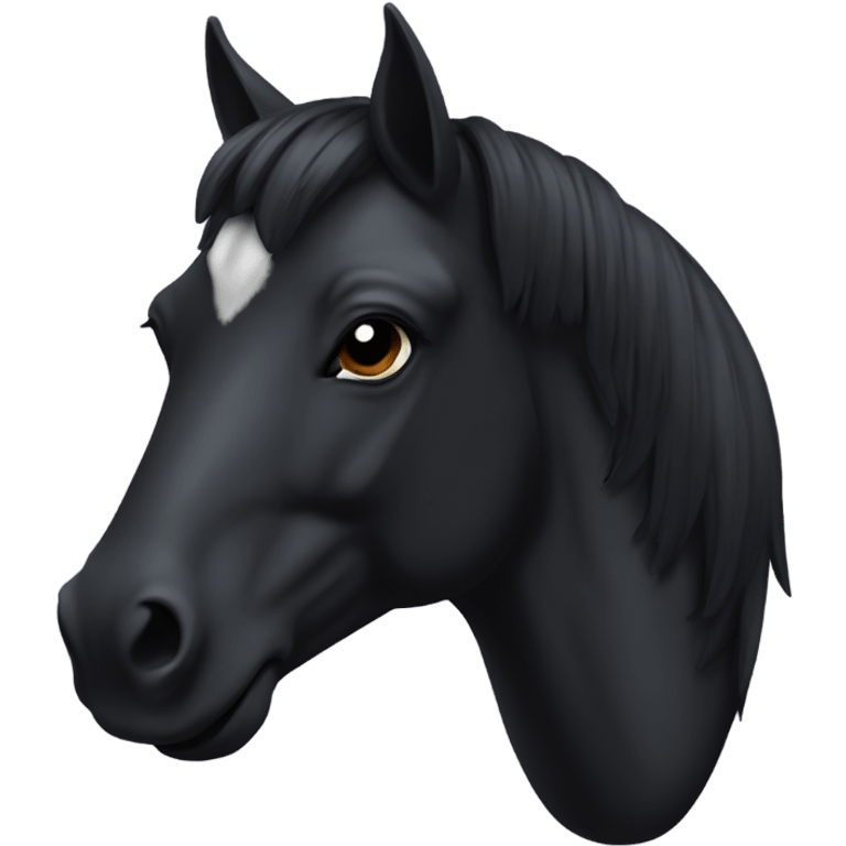 black apple style horse head emoji