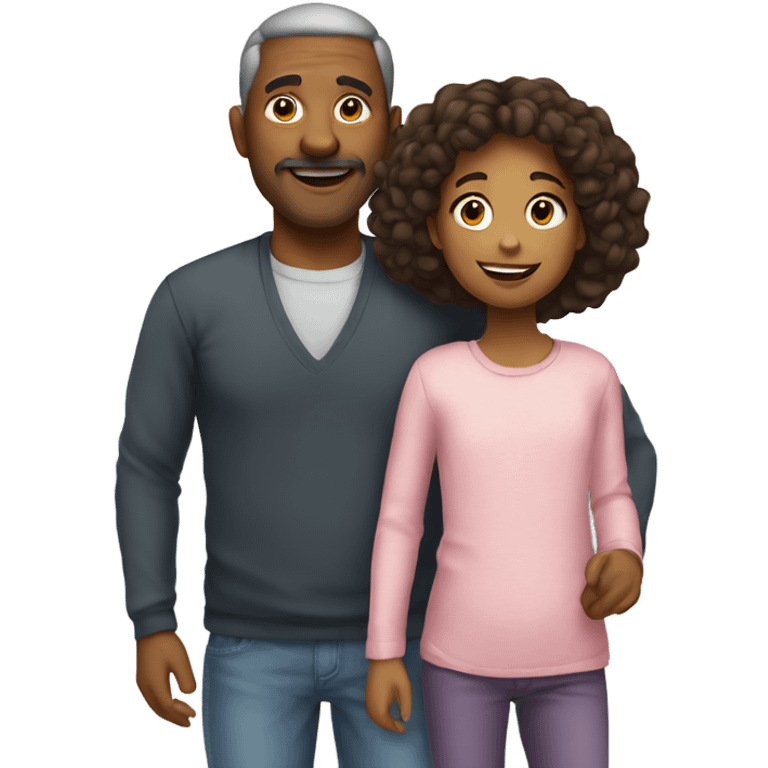 A father with his daughter  emoji