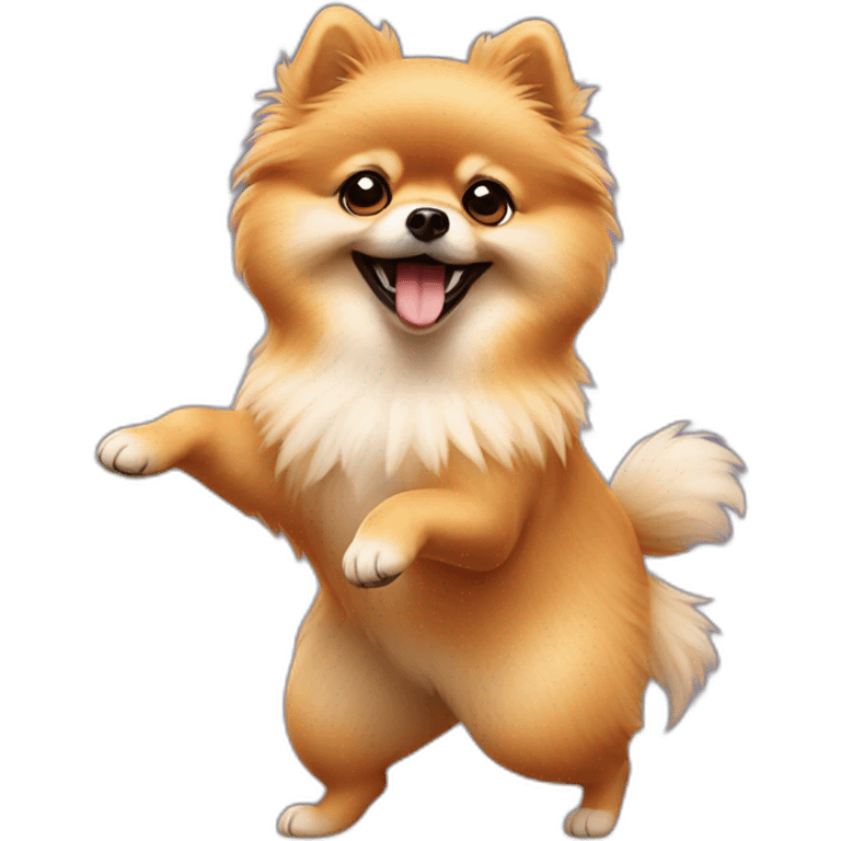 Pomeranian dancing emoji