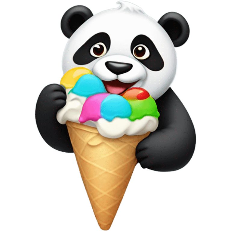 Panda eating ice cream emoji