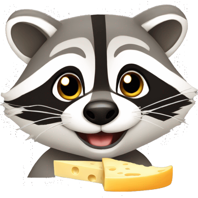 Raccoon eating cheese emoji