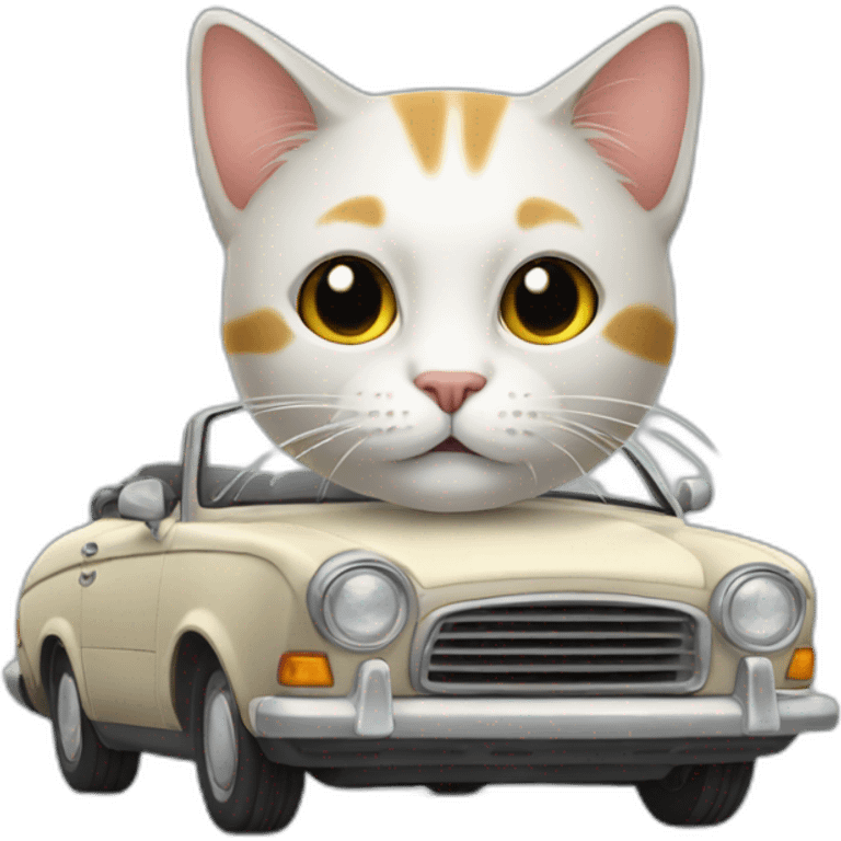 Un gato en un coche emoji