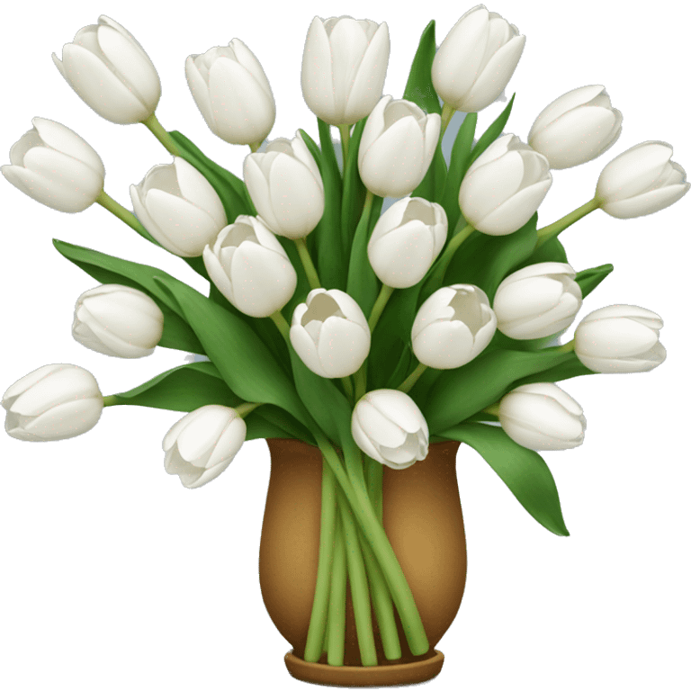 white tulip bouquet  emoji