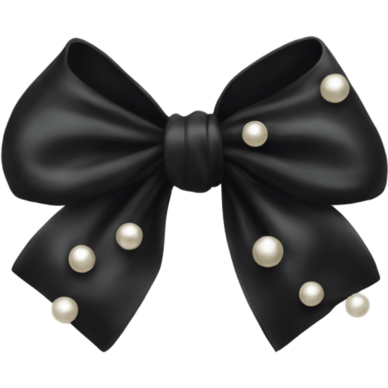 black silk bow with pearls emoji