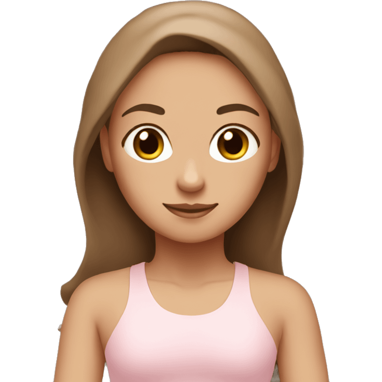 tan white yoga girl with brown hair light pink clothes  emoji