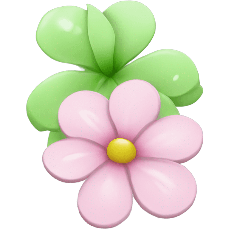 light pink and light green flower with rain emoji