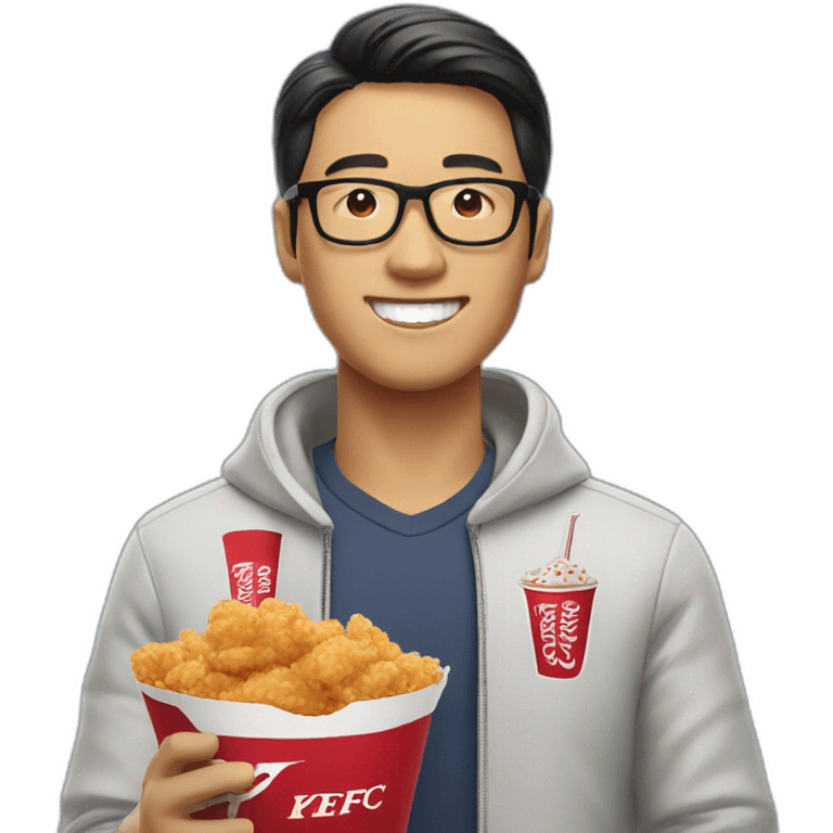 asian man enjoying kfc emoji