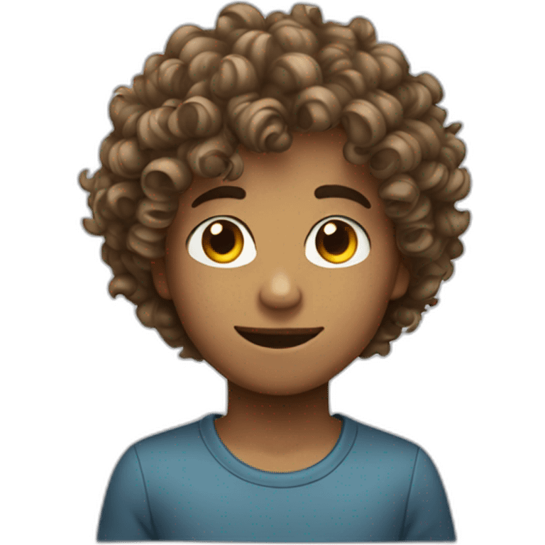 Curly hair boy emoji