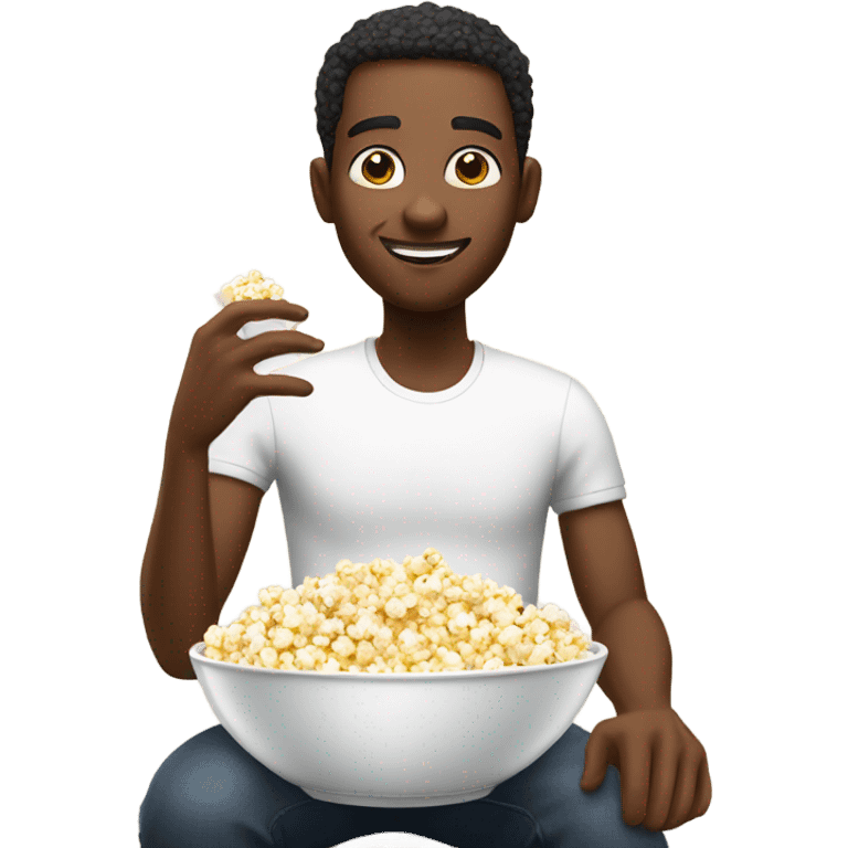 African American eating popcorn  emoji