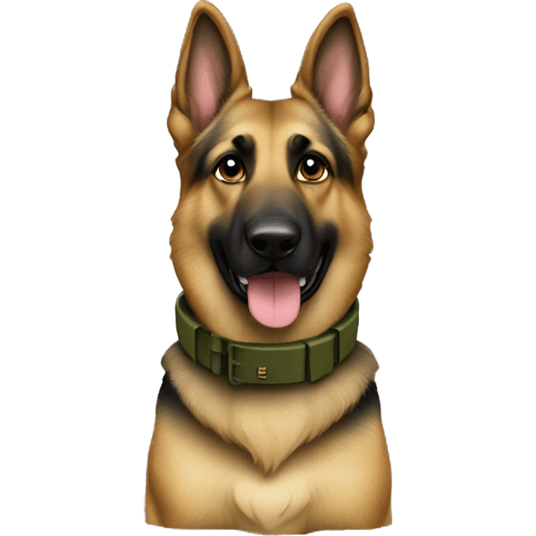 german sheppard in military gea emoji