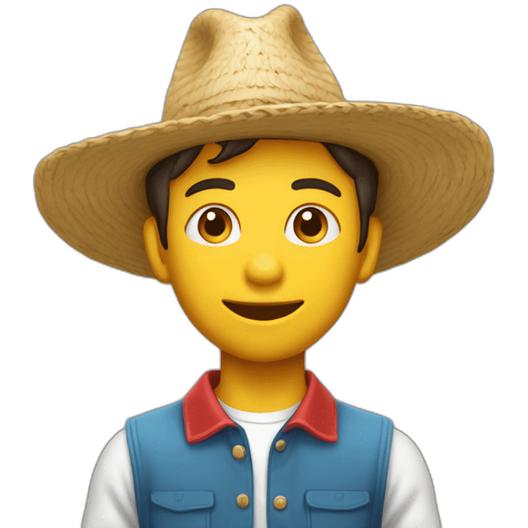 Niño con sombrero de paja emoji