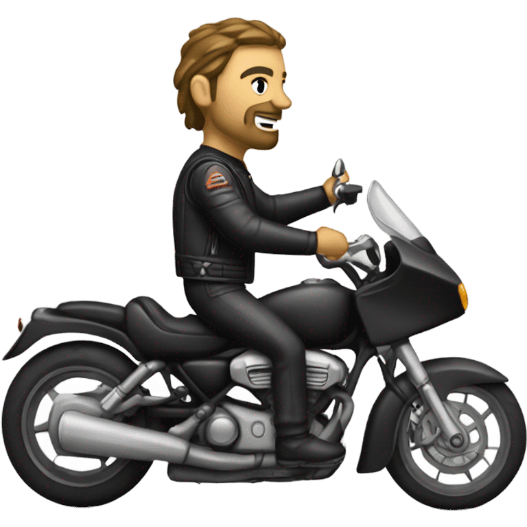 Motorcycle with biker emoji