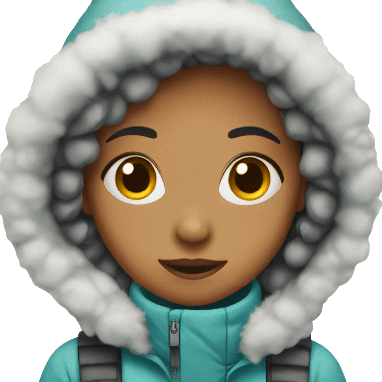 Girl wearing snow clothes emoji