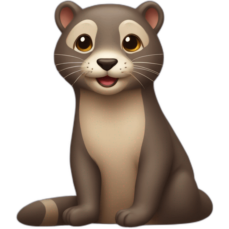 Chat qui fait un câlin à une loutre  emoji