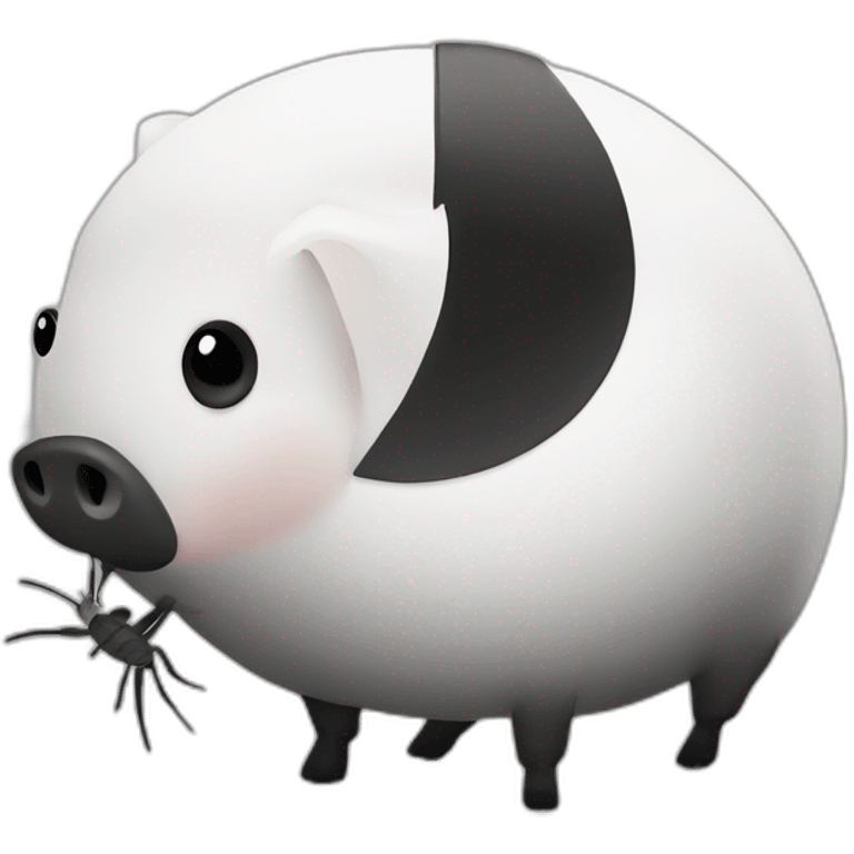 Yin Yang black and white pig armadillo cow centipede insect emoji