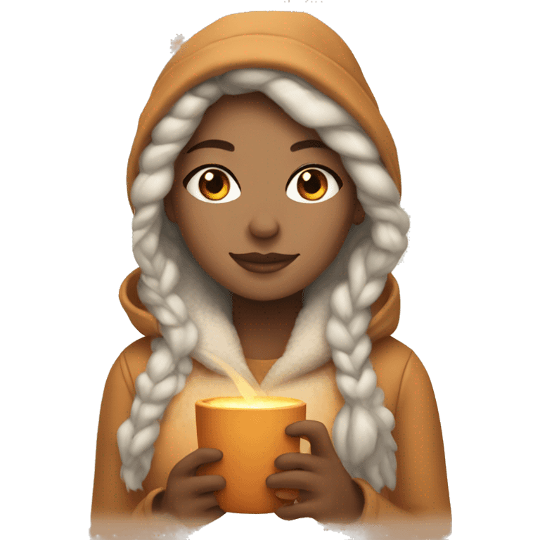 White girl autumn cozy emoji