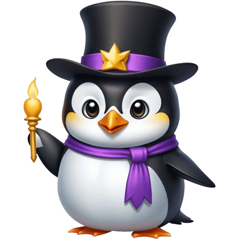 penguin magician emoji