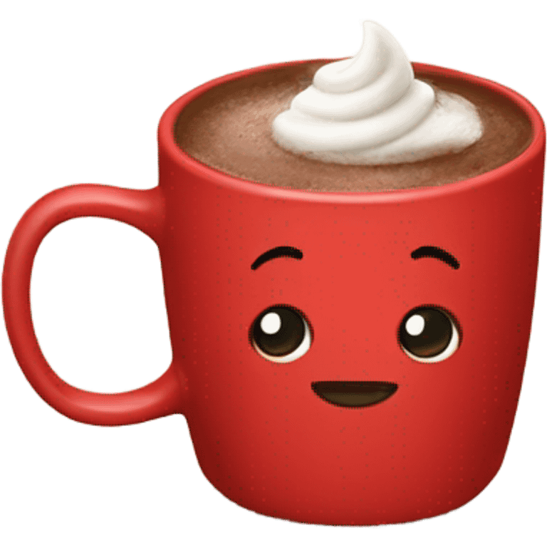 Hot cocoa in a red mug  emoji