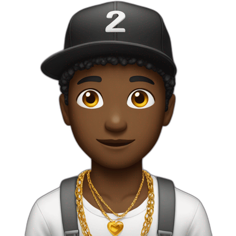 Black boy - with a cap - with a necklace - who is very handsome emoji