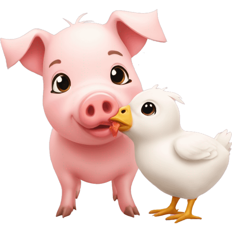 pig kiss baby chicken emoji