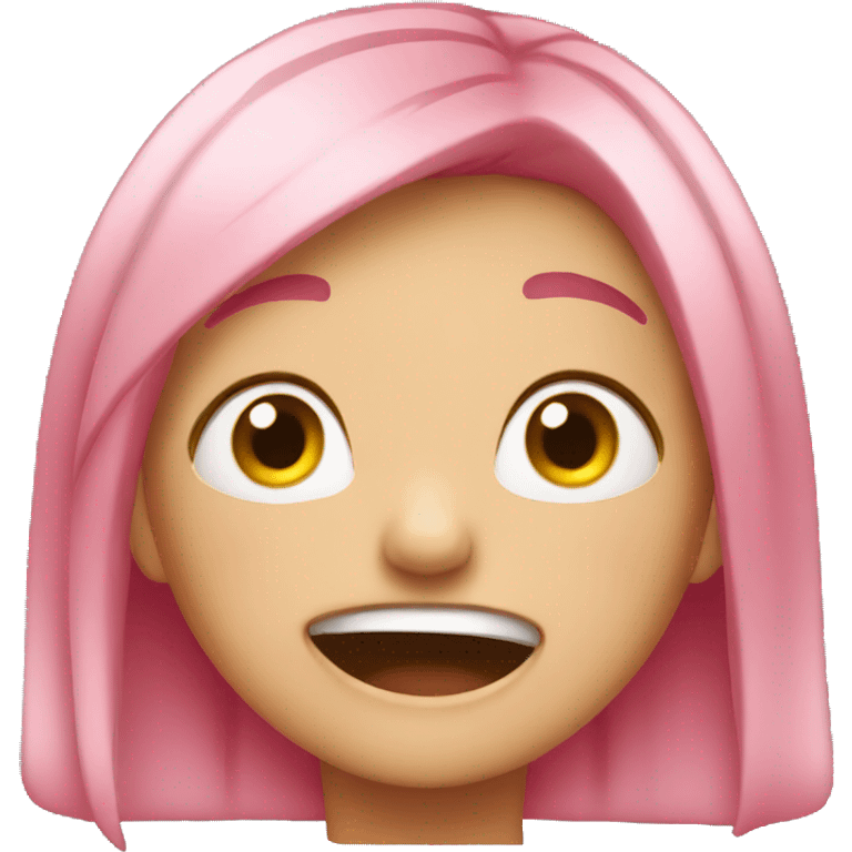 Pink hair girl crying laughing emoji emoji