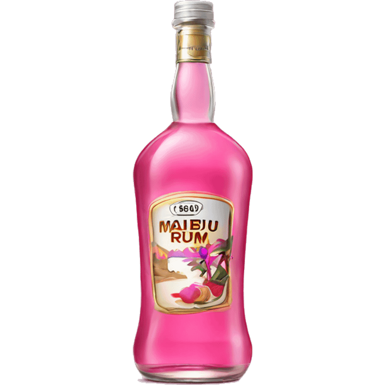 Realistic pink Malibu rum bottle isolated   emoji