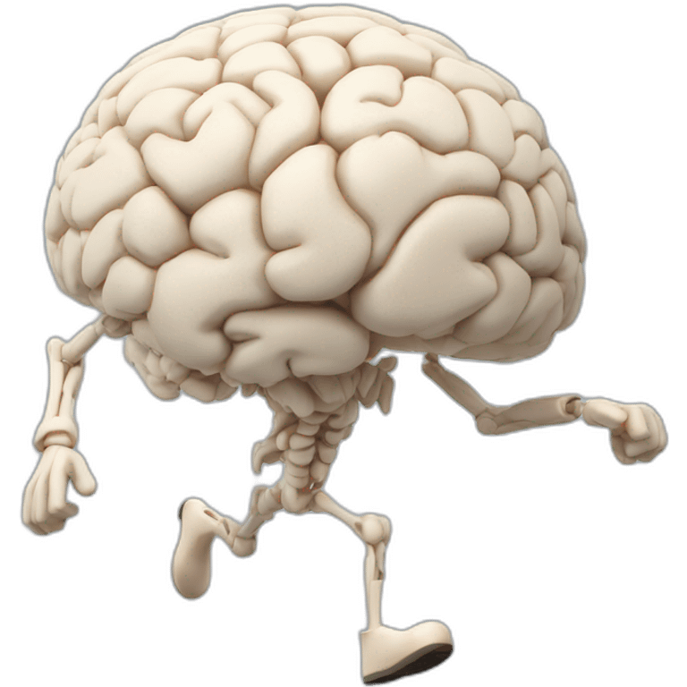 running brain ai, with legs, logo emoji