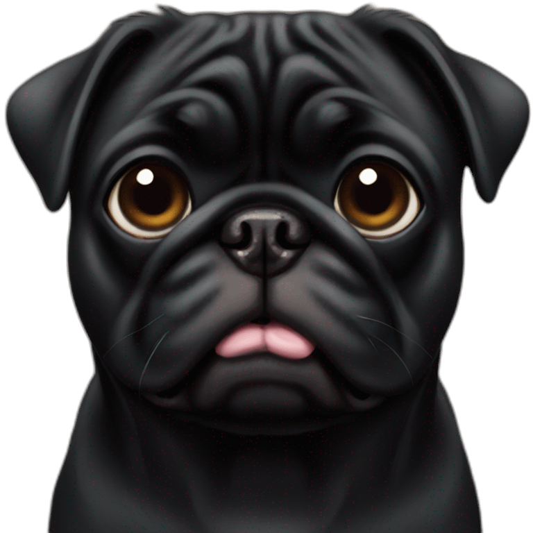 fat black pug emoji