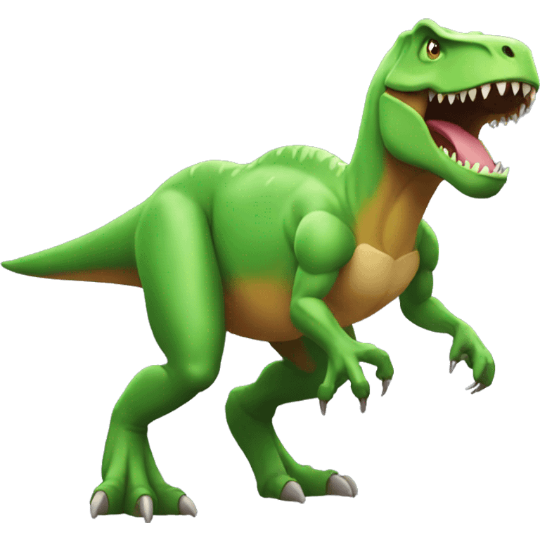 trex with muscle arms emoji