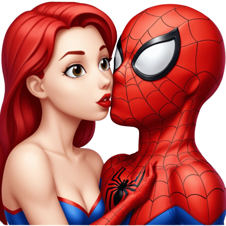 Spidergirl kiss spiderman emoji