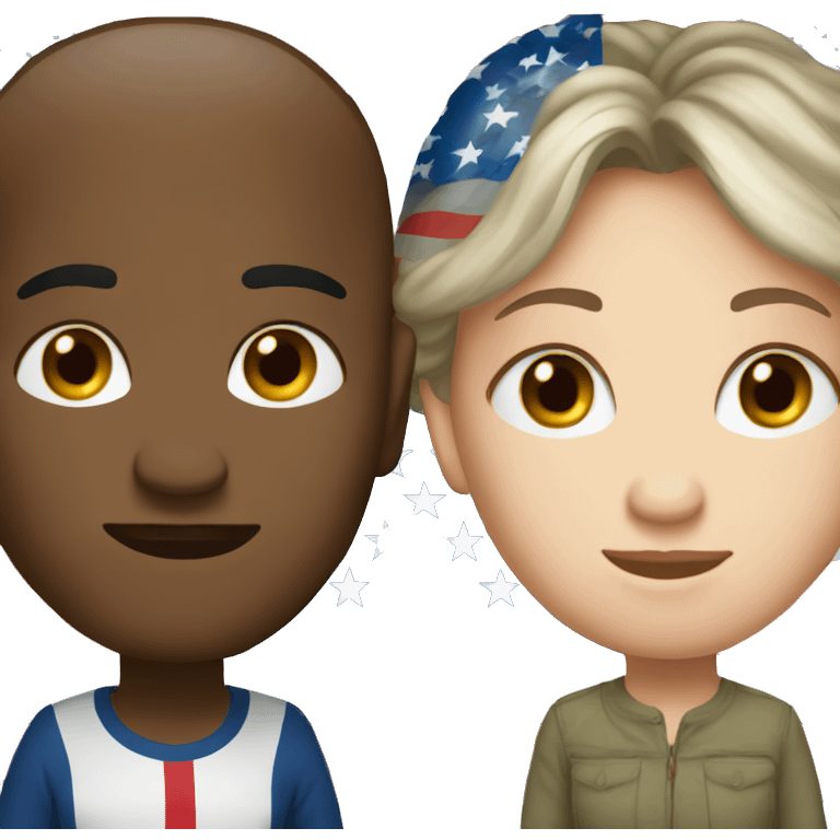 Face to face USA and Russia emoji