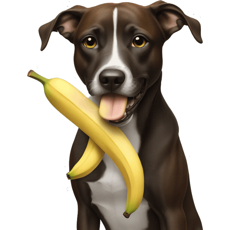 Dog eating a banana for breakfast emoji