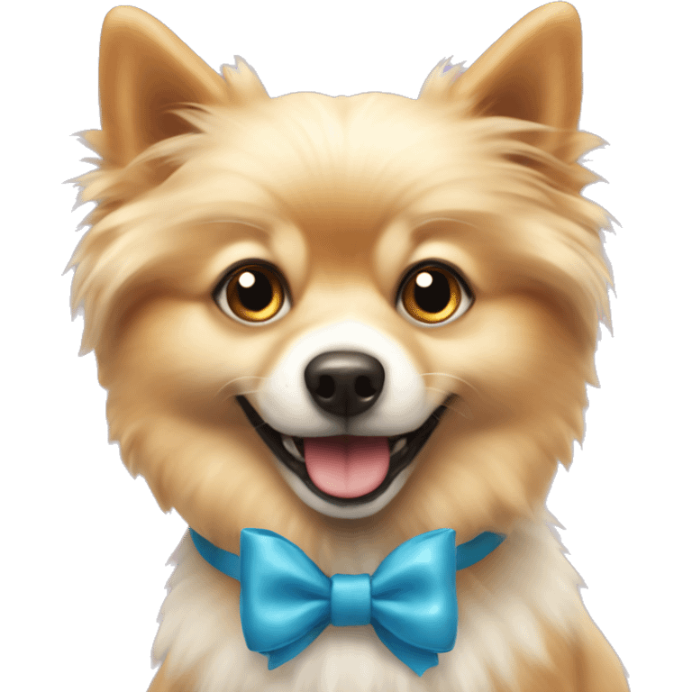 Spitz dog with bow emoji