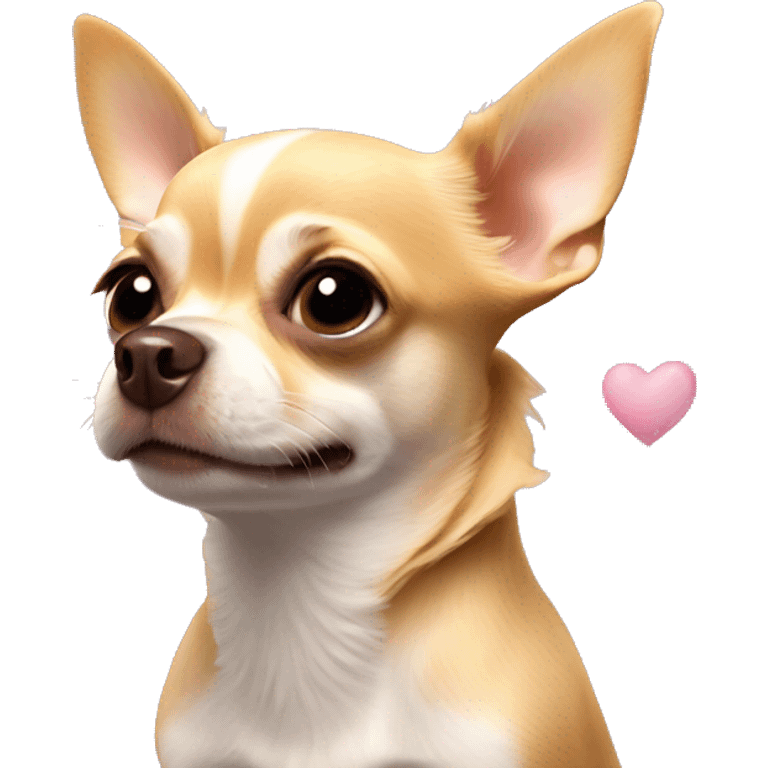 Chihuahua blowing kisses(hearts in the air) emoji