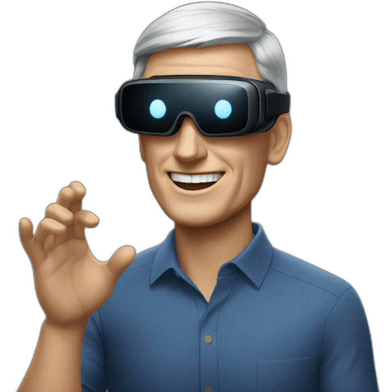 tim cook with VR emoji