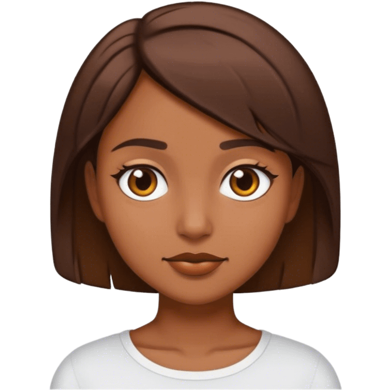 Image fille brune cheveux courts  emoji