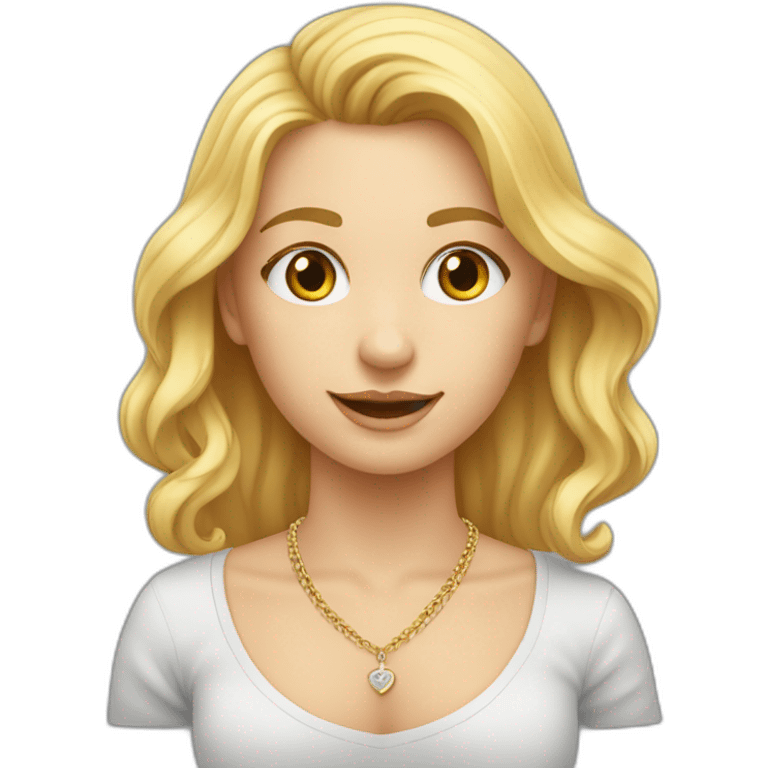 blank meisje met blond haar en een ketting emoji