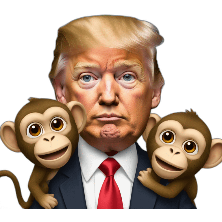 donald trump with monkeys emoji