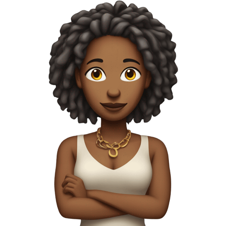 African American middle age black woman with red locs emoji