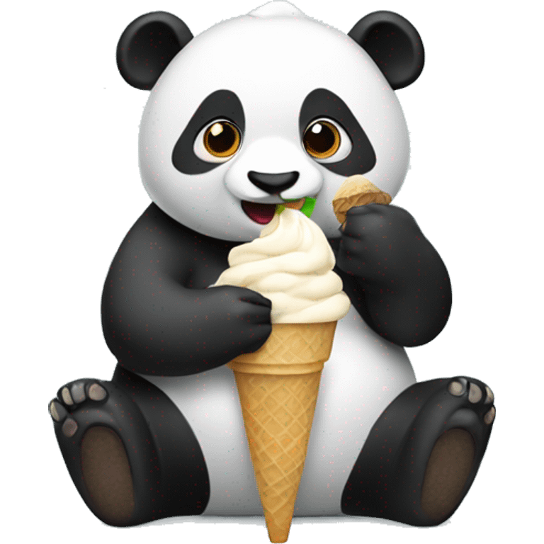 Panda eating ice cream emoji