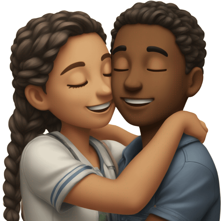 Boy kissing girl emoji